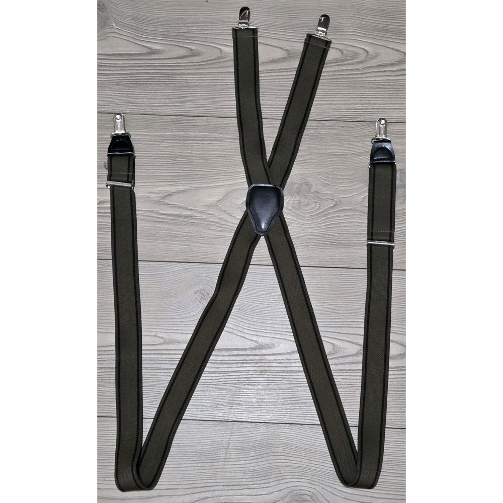 Pelican USA Suspenders Black / Brown - Silver Tone Closures